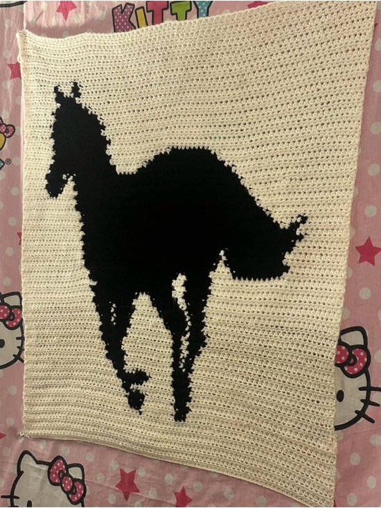Homemade Other - Handmade Crochet Deftones Horse Tapestry 24 Inches by 28 Inches